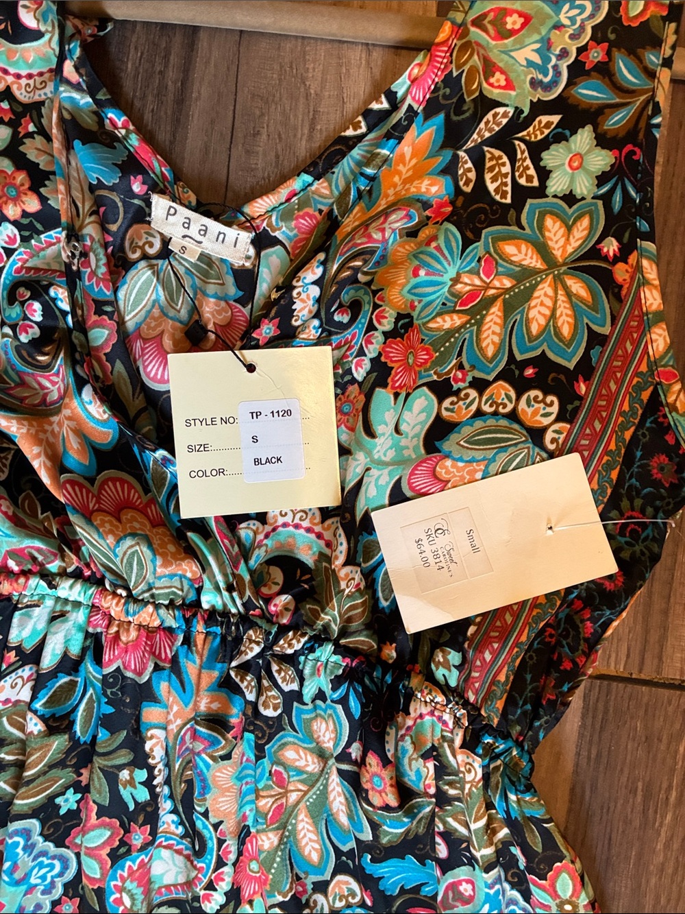 Boho Silky Floral Tiered Maxi Dress - Black/Multi-Colored- Size Small- NWT - Picture 2 of 13